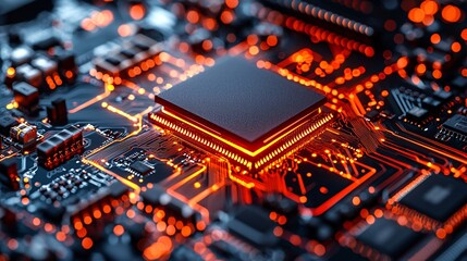 Obraz premium Chip circuits with a sense of future technology