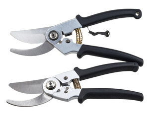 Fototapeta premium Heavy-Duty Garden Shears in Closed Position, Angled Side View, Isolated on Transparent Background