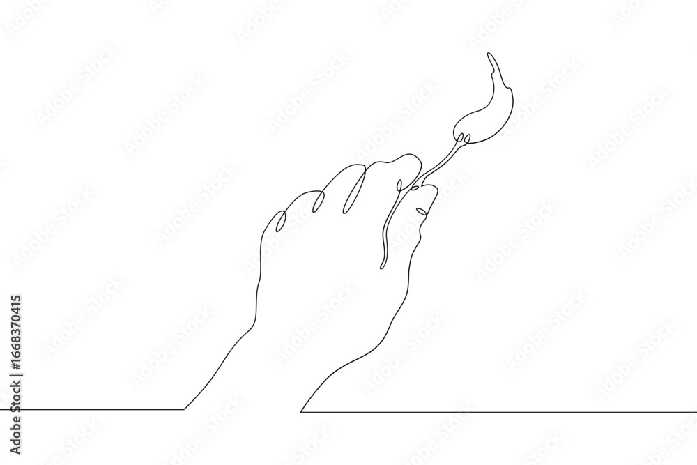 Poster continuous single line drawing hand with a lit match.linear design. one continuous line isolated min