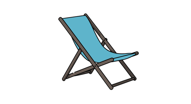 Illustration of a folding beach chair summer vacation relax leisure travel seaside comfort lounge furniture on transparent background