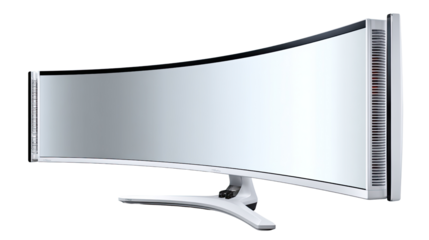 Curved Monitor Display: Showcasing a sleek, curved monitor, exuding sophistication and technological innovation. A symbol of modern design.