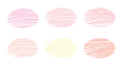 暖色のパステルカラー　手描き風かすれペン