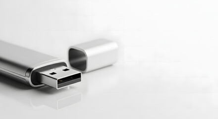 Fototapeta premium Sleek USB Drive Data Storage Solution on White
