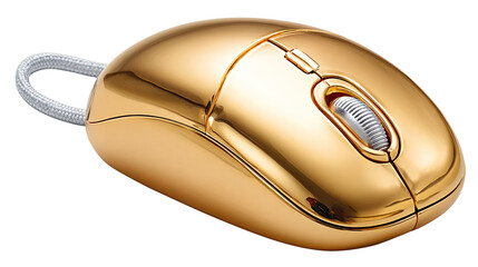 Golden Touch Mouse: A gleaming, gold-plated computer mouse, showcasing sleek design and refined details, symbolizing luxury and innovation in technology.