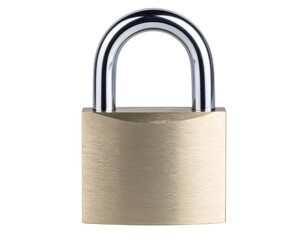 Fototapeta premium Open Chrome Padlock with Swinging Shackle, Realistic Reflections, Transparent Background