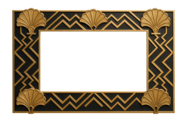 Art Deco style border with fan motifs and zigzags