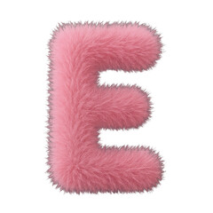 Fototapeta premium Fluffy pink letter with soft texture and playful design resembling cozy alphabet character style