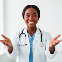 Confident Black Female Doctor in Modern Clinical Environment