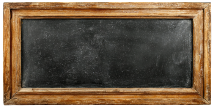 Aged wooden-framed chalkboard