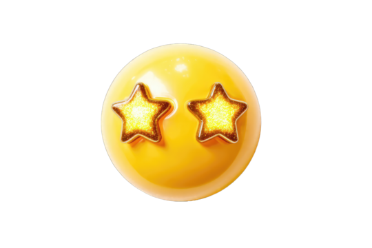 Yellow sphere with two golden stars