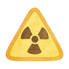 Fototapeta premium PNG Watercolor radioactive warning symbol