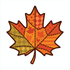 Patchwork Autumn Maple Leaf