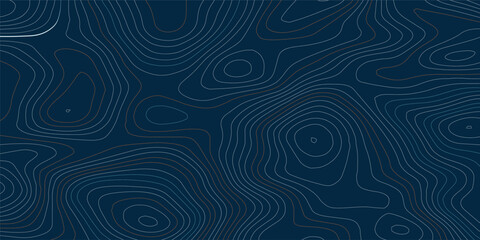 Orange and blue wavy abstract topographic map contour, lines Pattern background. Topographic map and landscape terrain texture grid. Wavy banner and color geometric form. Vector illustration.  © Ahmad Araf