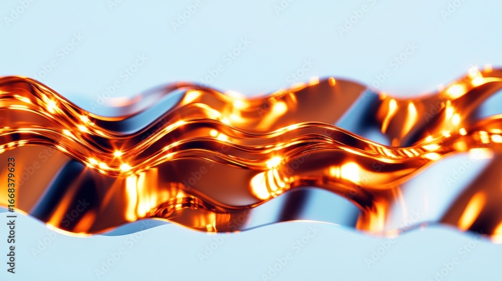 Leinwandbilder metallic waves create a dynamic flow of light and texture in abstract design