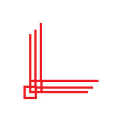 vector traditional Chinese ornament motif in red color on white background