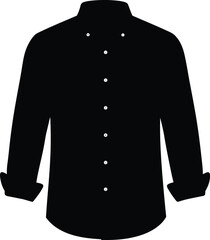 Classic black button-down shirt long sleeve casual formal wear isolated apparel vector