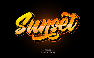 sunset lettering style editable text effect