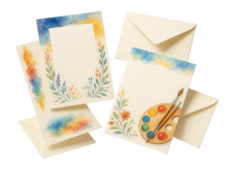 Art-themed letter set with stationery