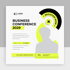 Creative business conference social media post banner template