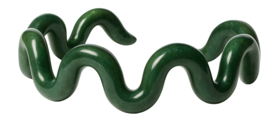 Serpentine bracelet with a waxy luster