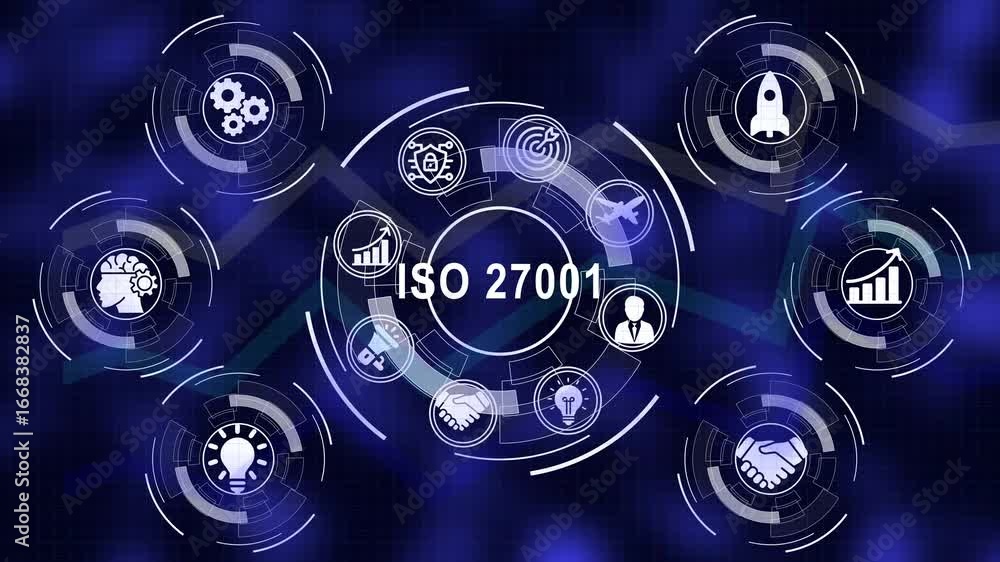 Aufkleber iso 27001 information security management system concepts and digital graphics