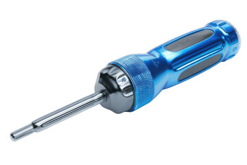 Blue and metal precision screwdriver