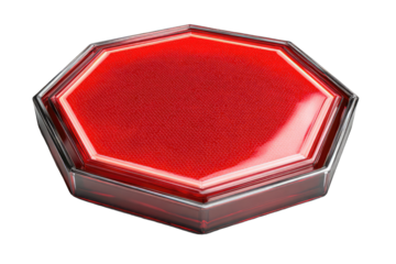 Octagonal red button