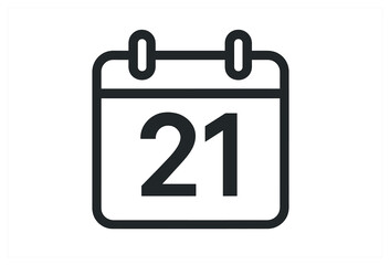 Calendar icon vector for events and schedules - simplified bold date design