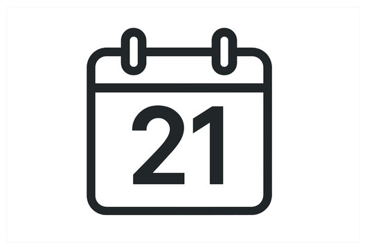 Calendar icon vector for events and schedules - simplified bold date design