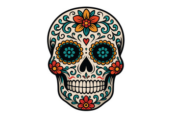 Day of the dead vector: vibrant, colorful skull design for día de los muertos celebrations