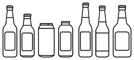 Craft beer varieties vector: diverse beverage containers for oktoberfest celebrations