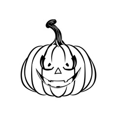 Smiling Jack-o'-lantern Spooky Halloween Pumpkin Silhouette