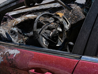 old car in junkyard