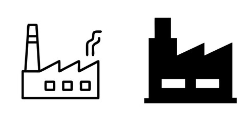 Obraz premium Factory Icon for Industry, Manufacturing, Production, Engineering, and Technology