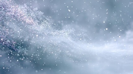Obraz premium Soft Blur of Animated Particles Winter Background