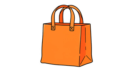 Orange tote bag shopping bag grocery bag reusable bag canvas bag fashion accessory stylish bag on...