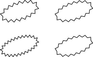 Set of sale sticker, price tag, starburst, sunburst badges, quality mark, sunburst badges, retro stars. Wavy edge. Star burst shape. Promo stickers with star edges. Sale or discount. Vector or PNG