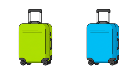 Luggage travel suitcase vacation trip baggage journey adventure wheeled case voyage travelling tourism on transparent background