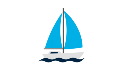 Sailboat sailing yacht boat sea ocean water travel cruise vacation summer nautical vessel marine transport on transparent background