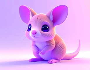 Fototapeta premium Adorable 3D Rendered Fennec Fox Cub with Big Eyes and Soft Fur