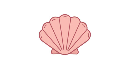 Pink seashell ocean sea beach summer tropical vacation marine life coastal decor clam shell illustration on transparent background