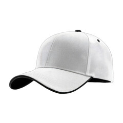 Fototapeta premium White baseball cap with black trim