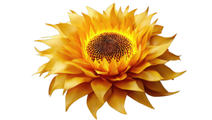 A vibrant, detailed illustration of a sunflower