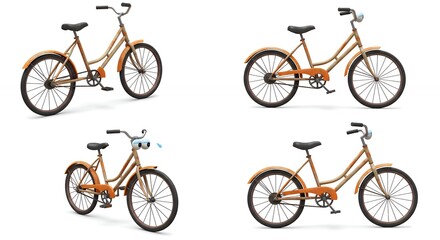 Obraz premium Vintage style bicycles illustration set