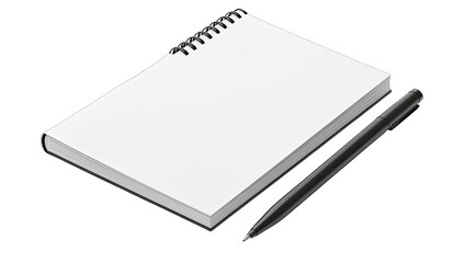 Blank notebook and pen