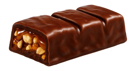 Obraz premium Chocolate bar with nuts and caramel filling
