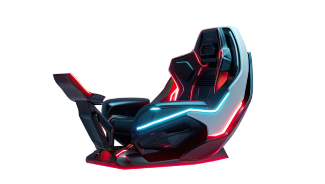 Futuristic gaming chair, sleek design