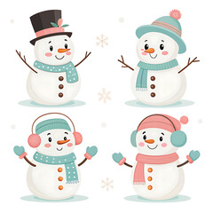 Charming Snowmen Collection A Festive Christmas Celebration with Adorable Winter Characters