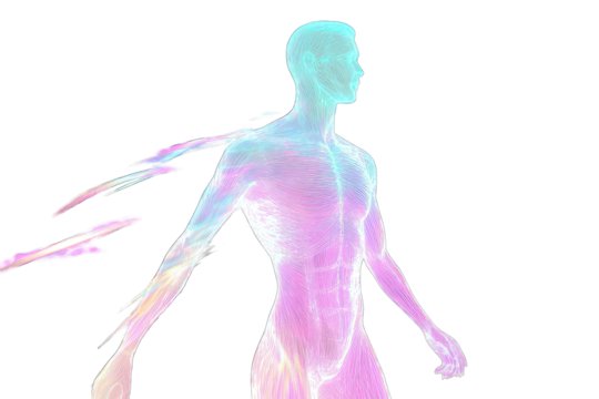 Abstract human figure, vibrant colors