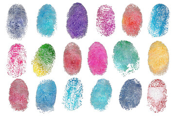 Colorful, textured, oval-shaped items arranged in a grid